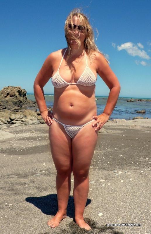 Fat Blonde at the Beach - BBW Reality